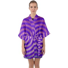 Circle Target Focus Concentric Quarter Sleeve Kimono Robe