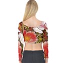 Flower Hostanamone Drawing Plant Long Sleeve Crop Top View2