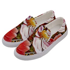 Flower Hostanamone Drawing Plant Men s Canvas Slip Ons