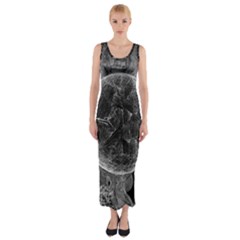 Space Universe Earth Rocket Fitted Maxi Dress by Celenk