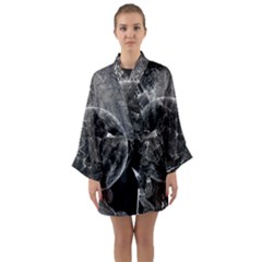 Space Universe Earth Rocket Long Sleeve Kimono Robe by Celenk