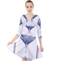 Time Water Movement Drop Of Water Quarter Sleeve Front Wrap Dress	 View1