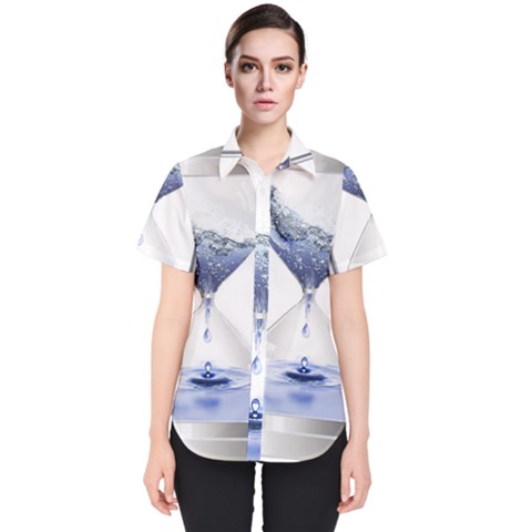 Time Water Movement Drop Of Water Women s Short Sleeve Shirt by Celenk