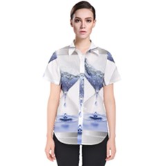 Time Water Movement Drop Of Water Women s Short Sleeve Shirt