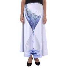 Time Water Movement Drop Of Water Flared Maxi Skirt by Celenk