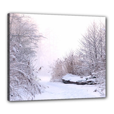 Winter Snow Ice Freezing Frozen Canvas 24  X 20  by Celenk