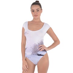 Winter Snow Ice Freezing Frozen Short Sleeve Leotard  by Celenk