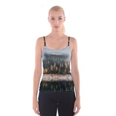 Trees Plants Nature Forests Lake Spaghetti Strap Top by Celenk