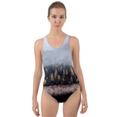 Trees Plants Nature Forests Lake Cut-out Back One Piece Swimsuit by Celenk