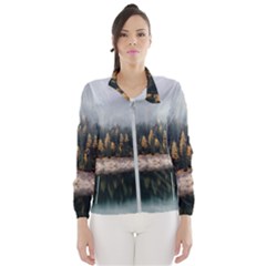 Trees Plants Nature Forests Lake Wind Breaker (women) by Celenk