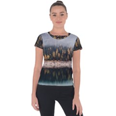 Trees Plants Nature Forests Lake Short Sleeve Sports Top  by Celenk