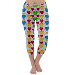 So Sweet And Hearty As Love Can Be Capri Winter Leggings  by pepitasart