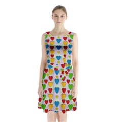 So Sweet And Hearty As Love Can Be Sleeveless Waist Tie Chiffon Dress