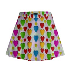 So Sweet And Hearty As Love Can Be Mini Flare Skirt by pepitasart