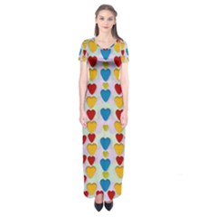 So Sweet And Hearty As Love Can Be Short Sleeve Maxi Dress by pepitasart