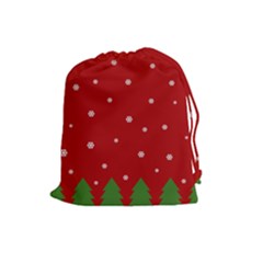 Christmas Pattern Drawstring Pouches (large)  by Valentinaart