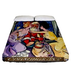 Vintage Santa Claus  Fitted Sheet (queen Size) by Valentinaart