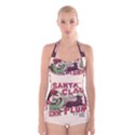 Vintage Santa Claus  Boyleg Halter Swimsuit  View1