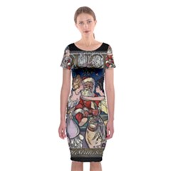 Vintage Santa Claus  Classic Short Sleeve Midi Dress by Valentinaart