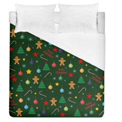 Christmas Pattern Duvet Cover (queen Size) by Valentinaart