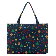 Christmas Pattern Zipper Medium Tote Bag by Valentinaart