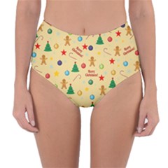 Christmas Pattern Reversible High-waist Bikini Bottoms by Valentinaart