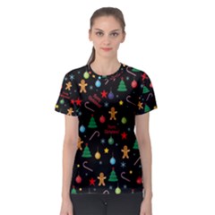 Christmas pattern Women s Sport Mesh Tee