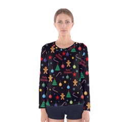 Christmas pattern Women s Long Sleeve Tee