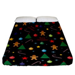 Christmas Pattern Fitted Sheet (california King Size) by Valentinaart