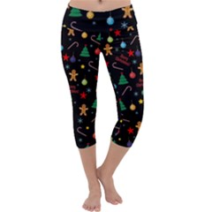 Christmas pattern Capri Yoga Leggings