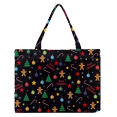 Christmas pattern Zipper Medium Tote Bag