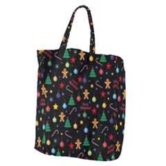 Christmas pattern Giant Grocery Zipper Tote