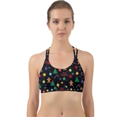 Christmas pattern Back Web Sports Bra