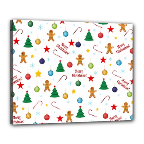 Christmas Pattern Canvas 20  X 16  by Valentinaart