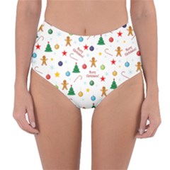 Christmas Pattern Reversible High-waist Bikini Bottoms by Valentinaart