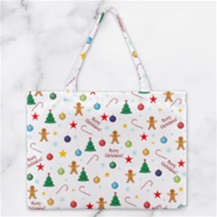 Christmas Pattern Zipper Medium Tote Bag by Valentinaart