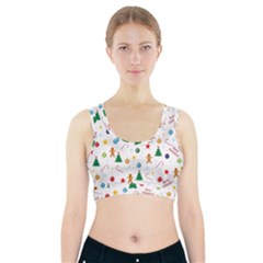 Christmas Pattern Sports Bra With Pocket by Valentinaart