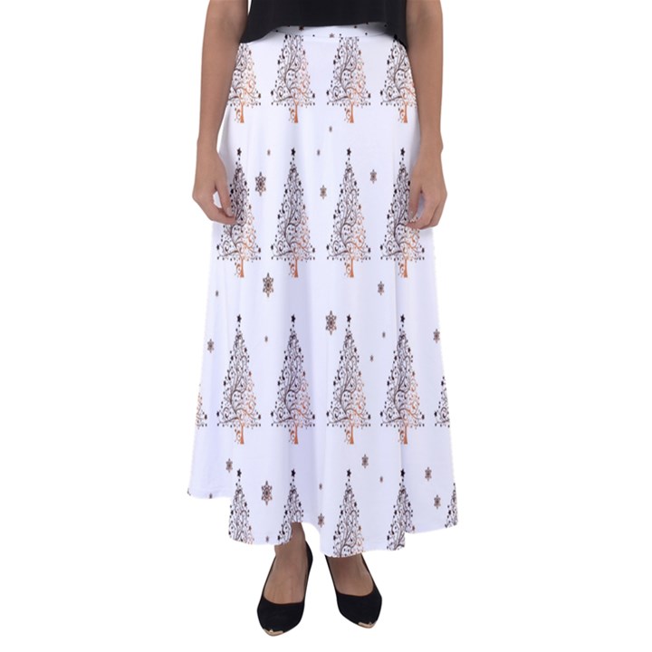 Christmas tree - pattern Flared Maxi Skirt