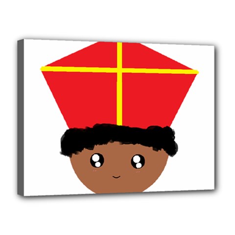 Cutieful Kids Art Funny Zwarte Piet Friend Of St  Nicholas Wearing His Miter Canvas 16  X 12  by yoursparklingshop