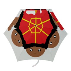 Cutieful Kids Art Funny Zwarte Piet Friend Of St  Nicholas Wearing His Miter Mini Folding Umbrellas by yoursparklingshop