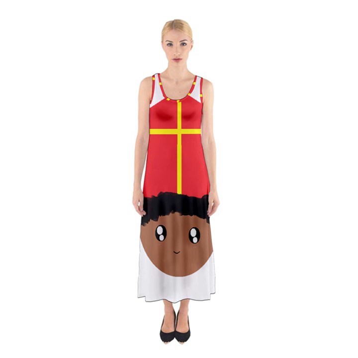 Cutieful Kids Art Funny Zwarte Piet Friend of St  Nicholas wearing his Miter Sleeveless Maxi Dress