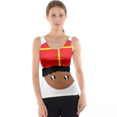 Cutieful Kids Art Funny Zwarte Piet Friend Of St  Nicholas Wearing His Miter Tank Top by yoursparklingshop