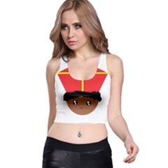 Cutieful Kids Art Funny Zwarte Piet Friend Of St  Nicholas Wearing His Miter Racer Back Crop Top by yoursparklingshop