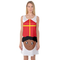 Cutieful Kids Art Funny Zwarte Piet Friend Of St  Nicholas Wearing His Miter Sleeveless Satin Nightdress by yoursparklingshop