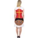 Cutieful Kids Art Funny Zwarte Piet Friend of St  Nicholas wearing his Miter Capsleeve Midi Dress View2