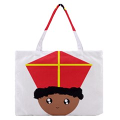 Cutieful Kids Art Funny Zwarte Piet Friend Of St  Nicholas Wearing His Miter Zipper Medium Tote Bag by yoursparklingshop