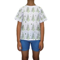 Christmas Tree - Pattern Kids  Short Sleeve Swimwear