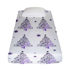 Christmas Tree - Pattern Fitted Sheet (single Size) by Valentinaart