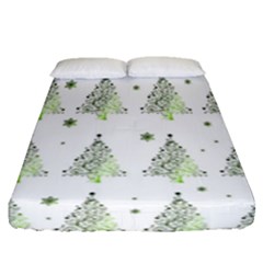 Christmas Tree - Pattern Fitted Sheet (queen Size) by Valentinaart