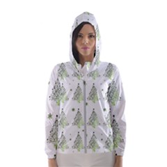 Christmas Tree - Pattern Hooded Wind Breaker (women)